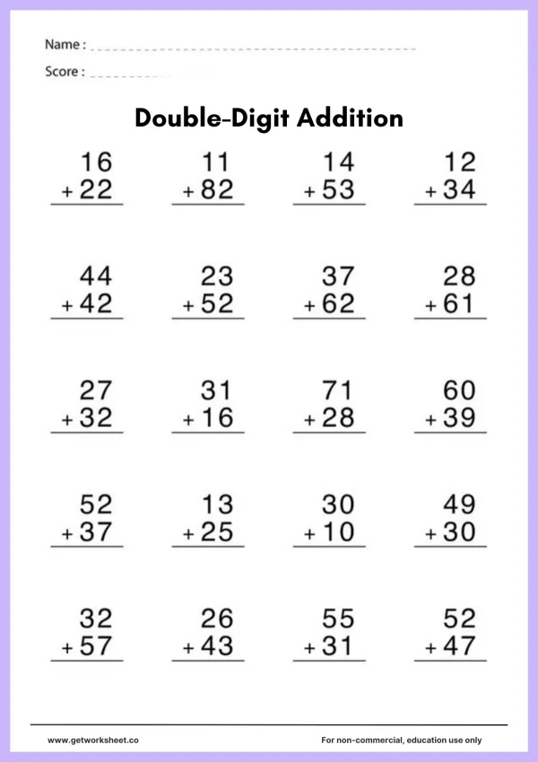 Free doubles addition worksheets – free printable worksheets preview