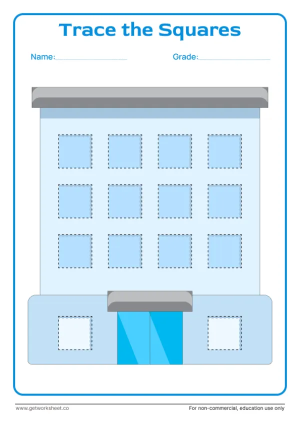 Free square tracing worksheets – free printable worksheets preview