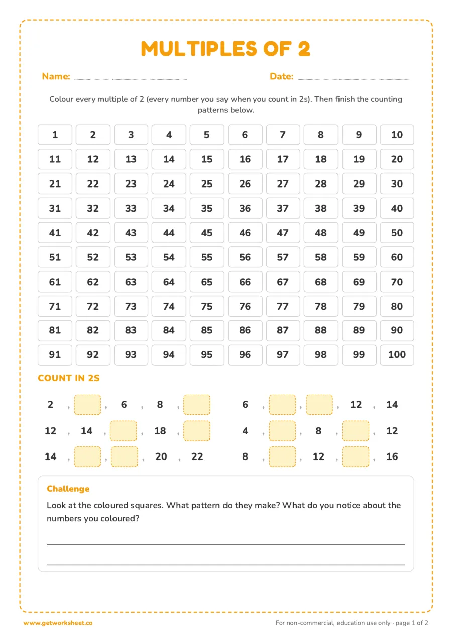 Timetable Worksheet.pdf 2 Times Table Worksheets: 6 Free Printables, Grades 2 to 3