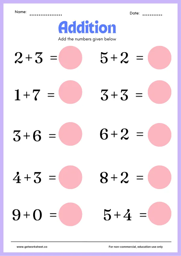 Free addition worksheets – free printable worksheets preview