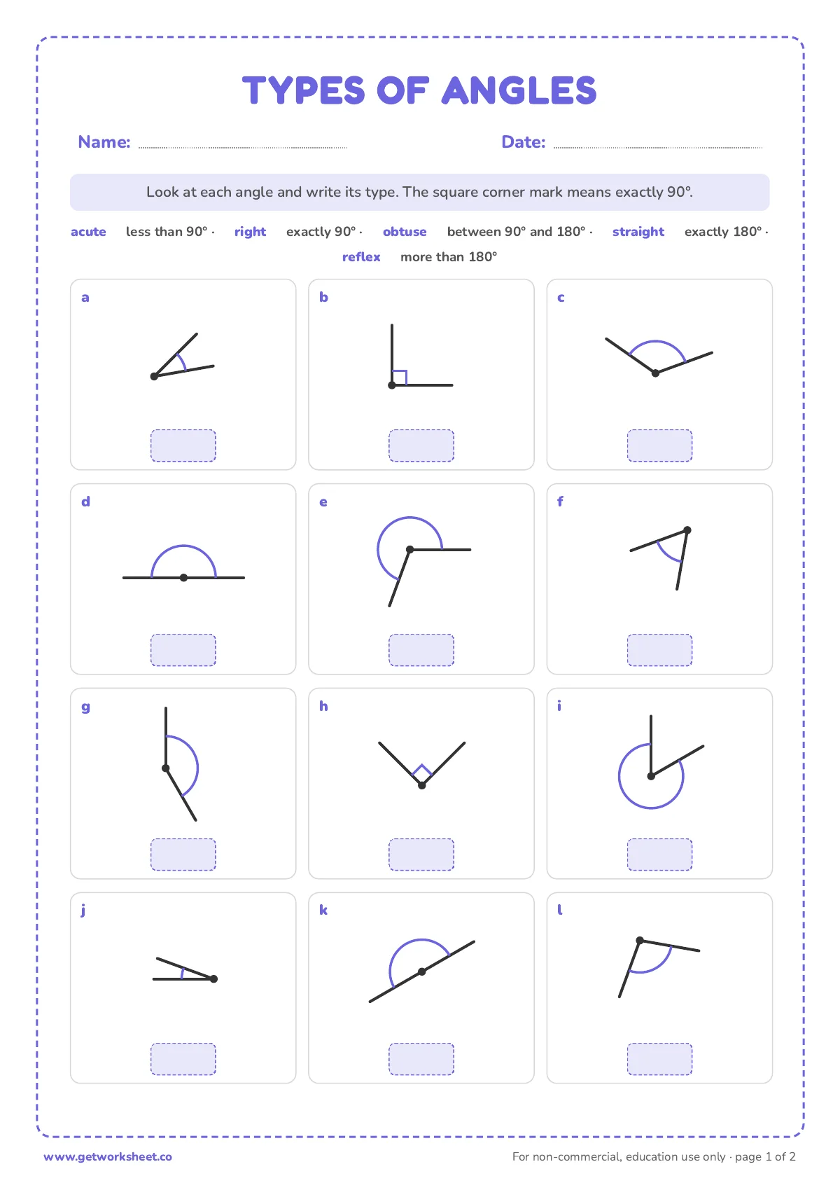 Angles Worksheets: 8 Free PDFs with Answer Keys (Grades 4-7)