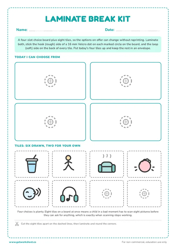 Laminate-and-reuse break kit, page 1 preview