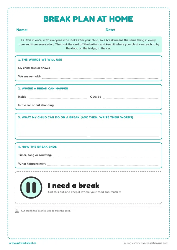 Break plan for home, page 1 preview