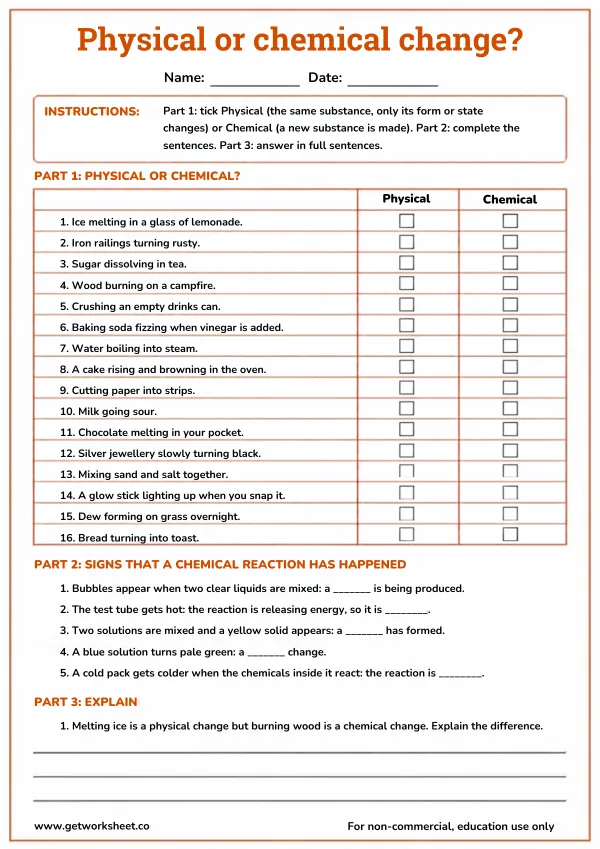 Free chemical reactions worksheets – free printable worksheets preview