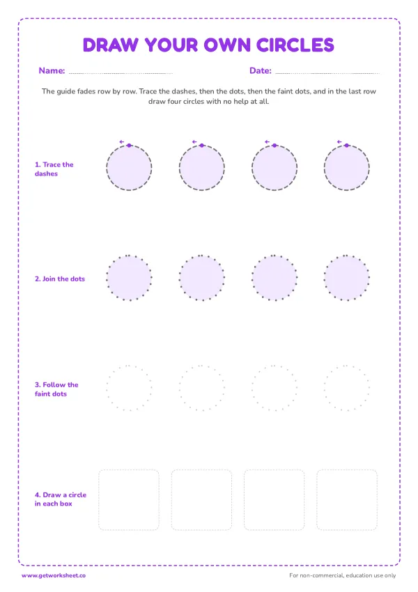 Draw your own circles (fading guide), page 1 preview