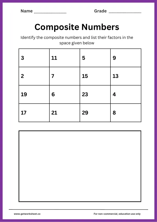 Free composite number worksheets – free printable worksheets preview