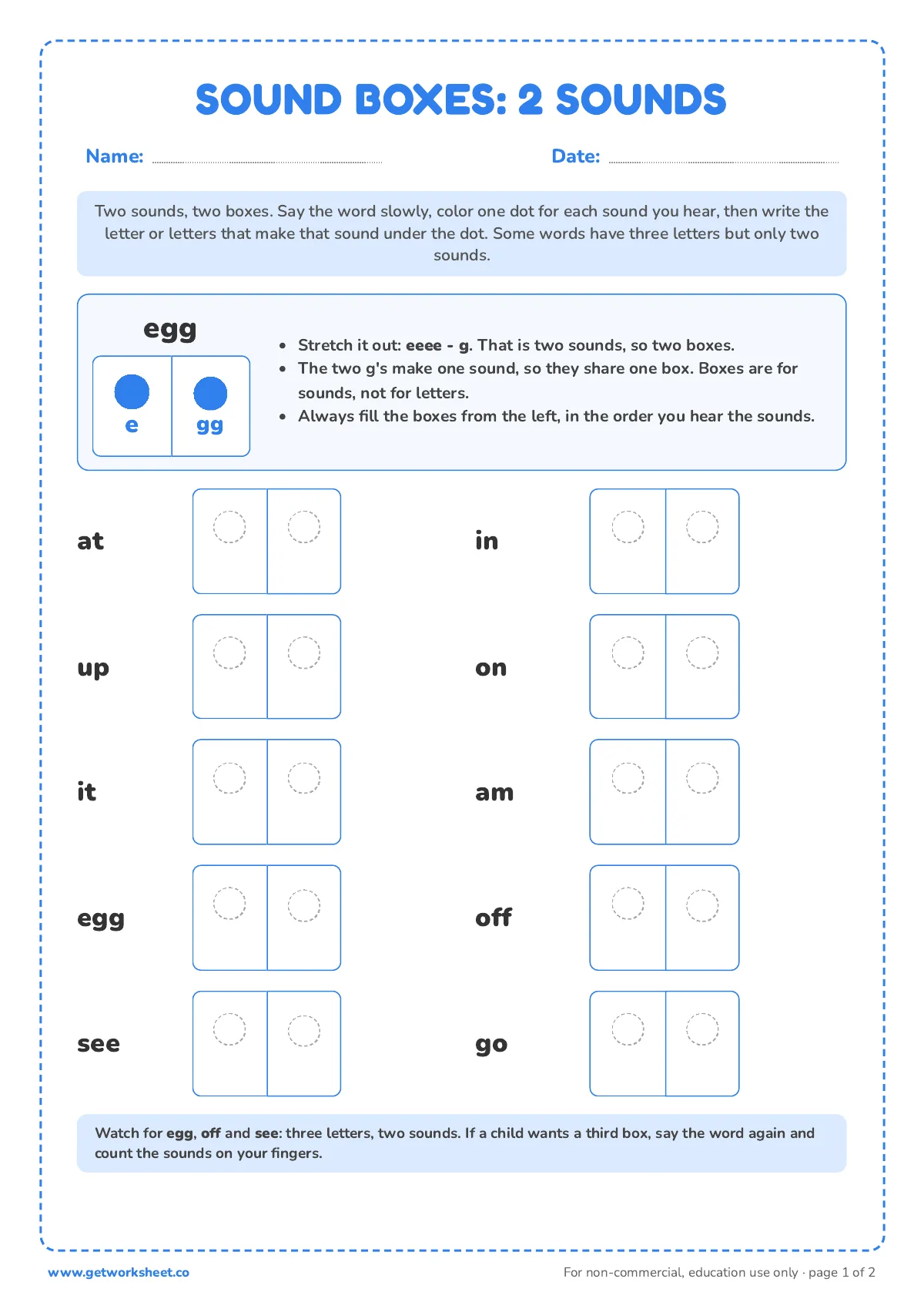 Math Vocabulary Generator Elkonin Boxes Worksheets: 8 Free Sound Box PDFs