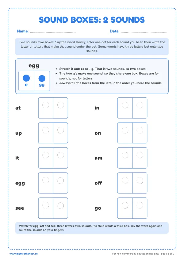 Free Elkonin boxes worksheets – free printable worksheets preview