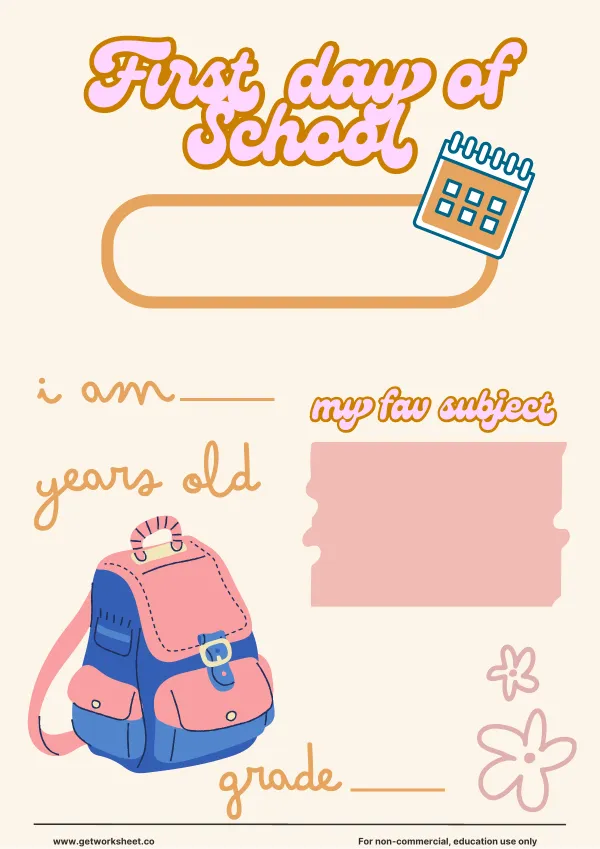 Free first day of school sign printables – free printable worksheets preview