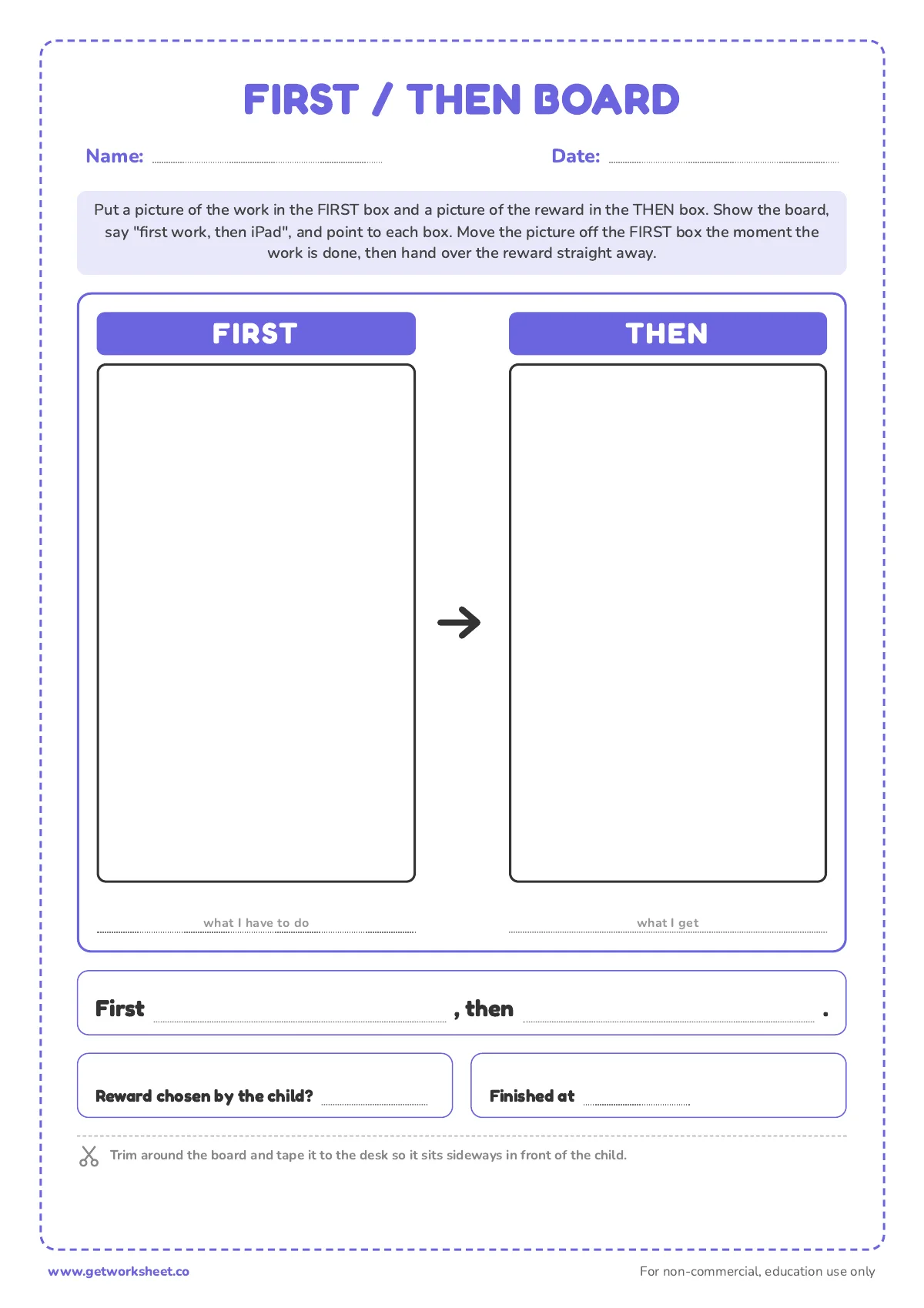 First-Then Board Printable: 7 Free Visual Boards