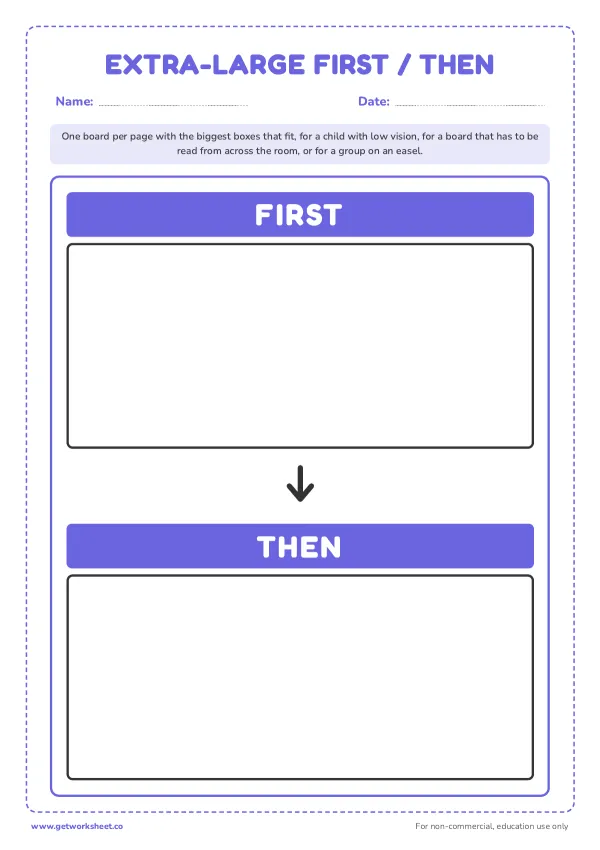 Extra-large First-Then board, page 1 preview