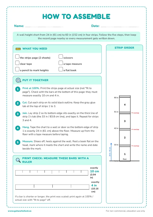 Free growth chart printables – free printable worksheets preview