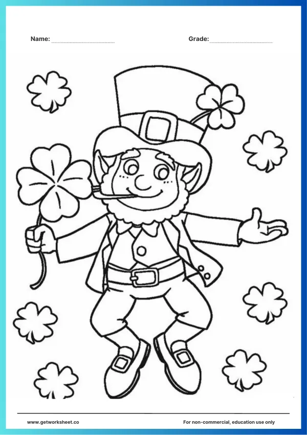 Free leprechaun coloring pages – free printable worksheets preview