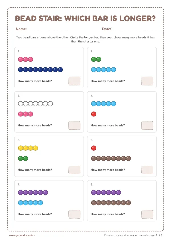 Bead stair: which bar is longer?, page 1 preview