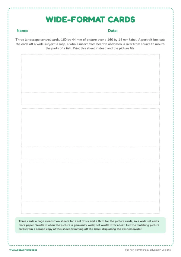 Wide-format landscape card template, page 1 preview