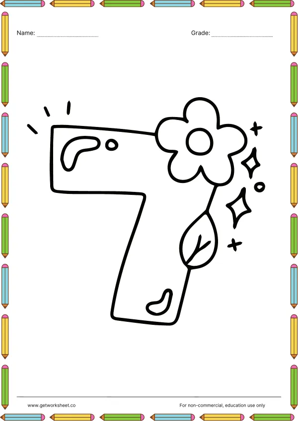 Free printable number coloring pages – free printable worksheets preview