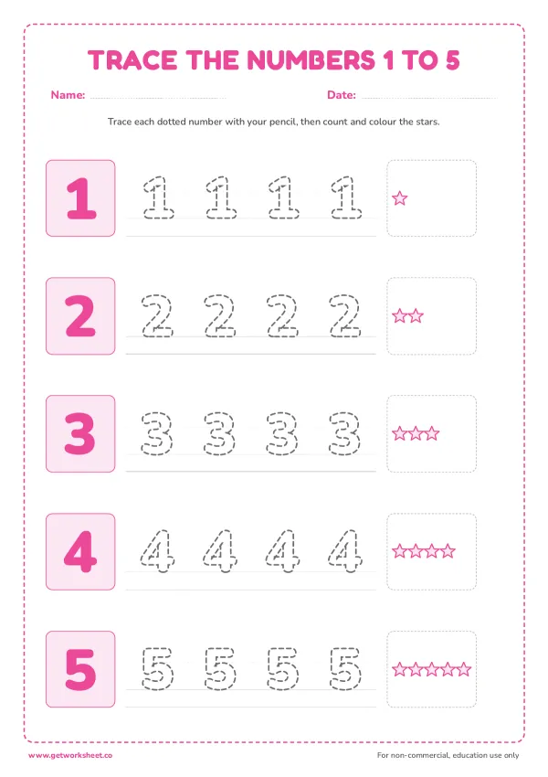 Free number tracing worksheets (1-20) – free printable worksheets preview