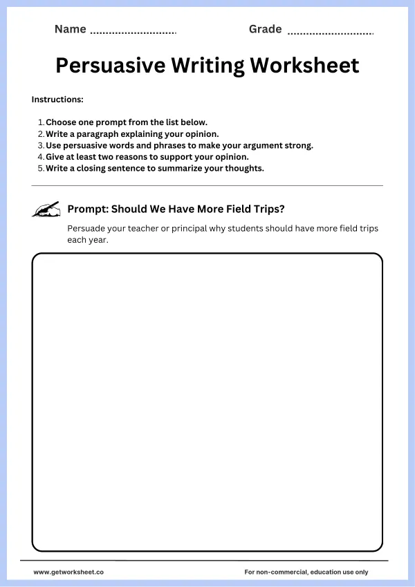 Free persuasive writing worksheets – free printable worksheets preview