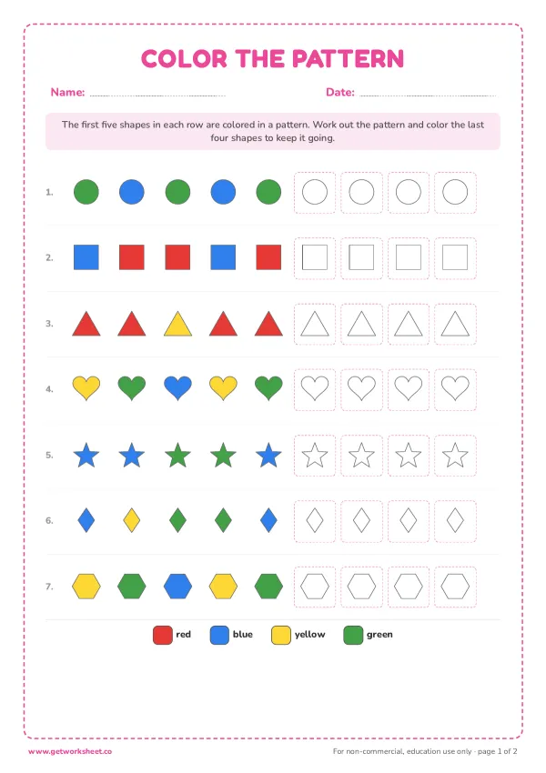 Color the pattern, page 1 preview