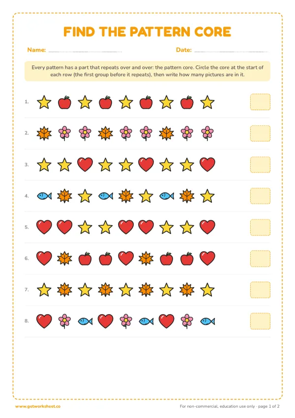 Find the pattern core, page 1 preview
