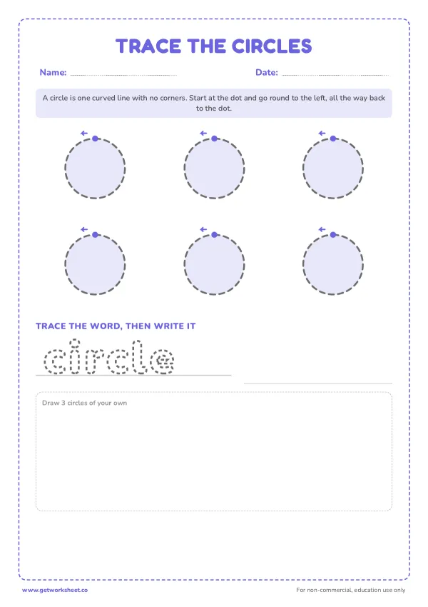Free shape tracing worksheets – free printable worksheets preview