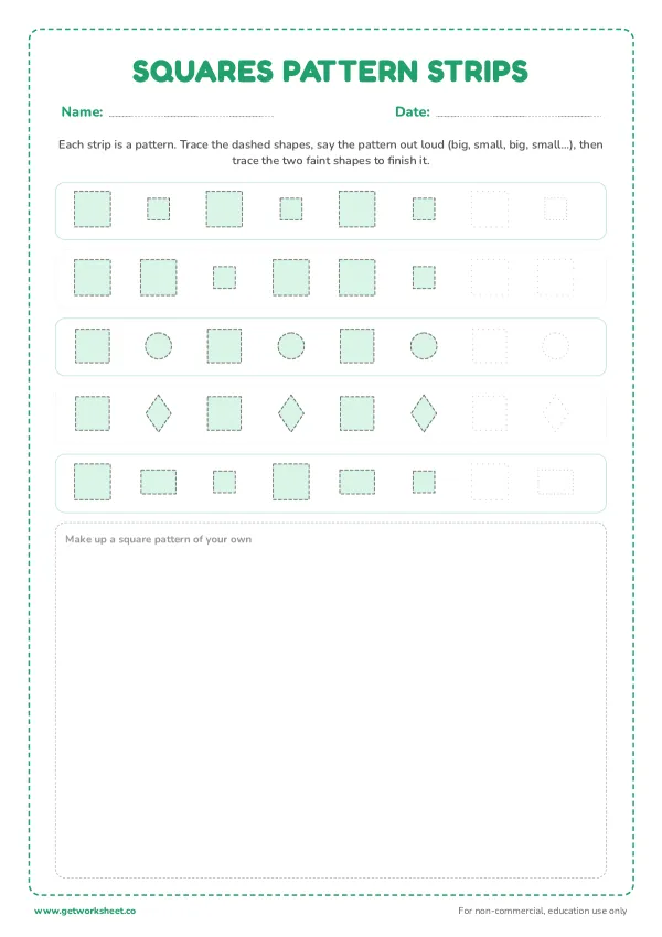Squares pattern strips, page 1 preview