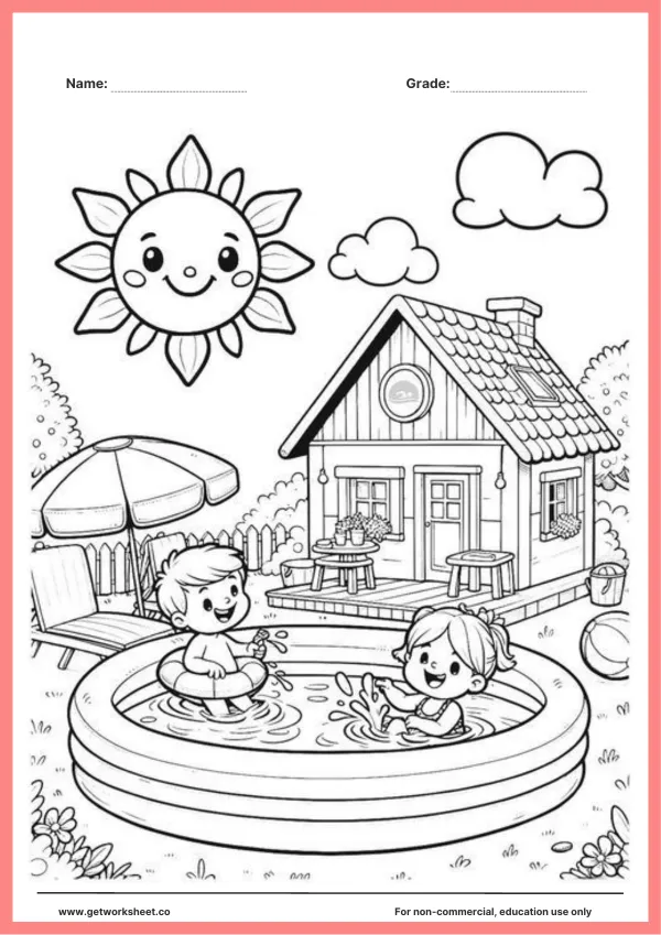 Free summer coloring pages – free printable worksheets preview