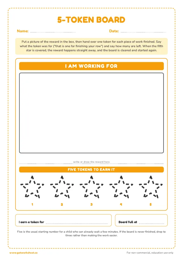 Free token board printables – free printable worksheets preview