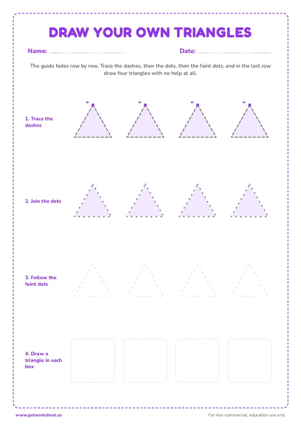 Draw your own triangles (fading guide), page 1 preview